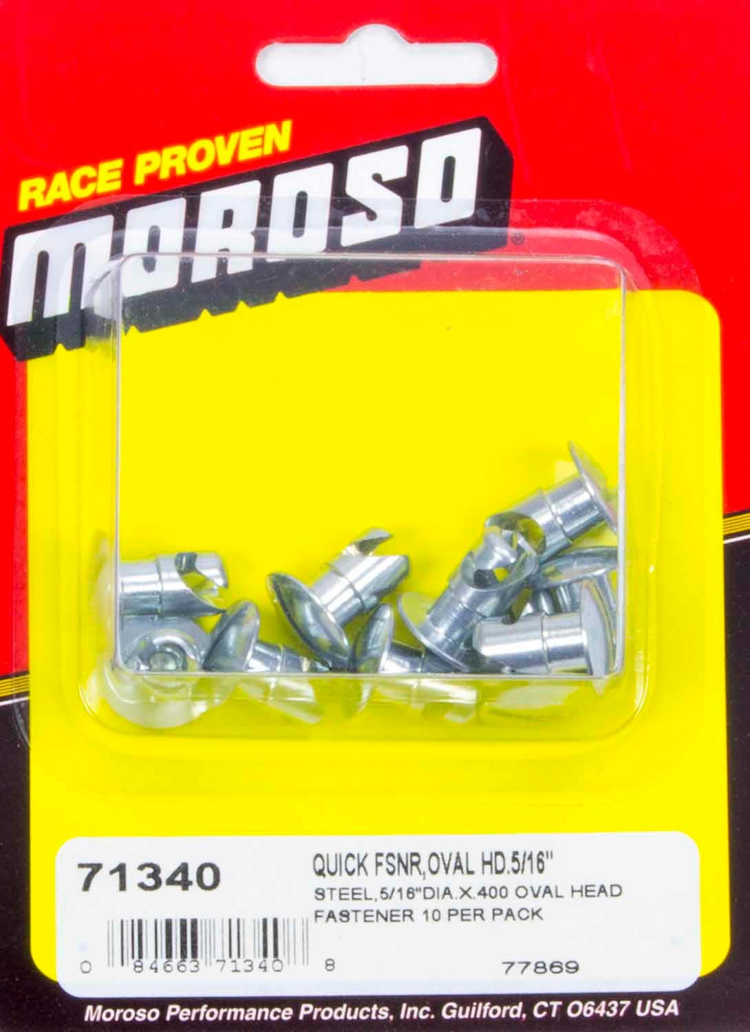 Quick Turn Fastener - Oval Head - Slotted - 5/16 x 0.400 in Body - Steel - Zinc Plated - Set of 10