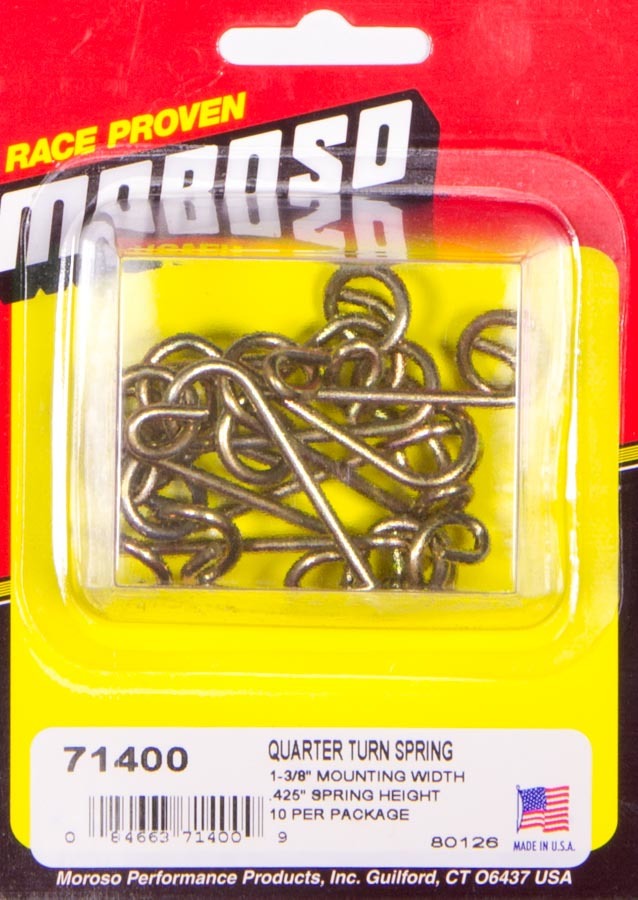 Quick Turn Fastener Spring - 1-3/8 in Long - 0.425 in Reach - Set of 10