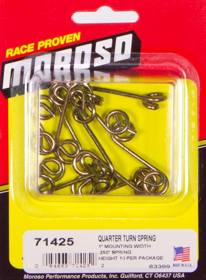 Quick Turn Fastener Spring - 1 in Long - 0.250 in Reach - Set of 10