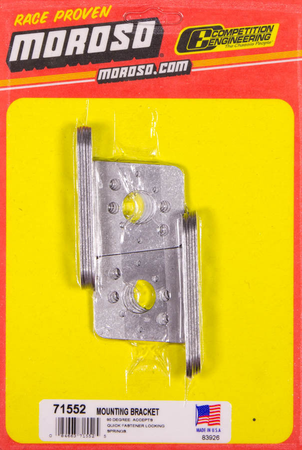 Quick Turn Mounting Bracket - Rivet-On - 0.059 in Thick - Requires 1 or 1-3/8 in Spring - 90 Degree Angle - Natural - Steel - Set of 10