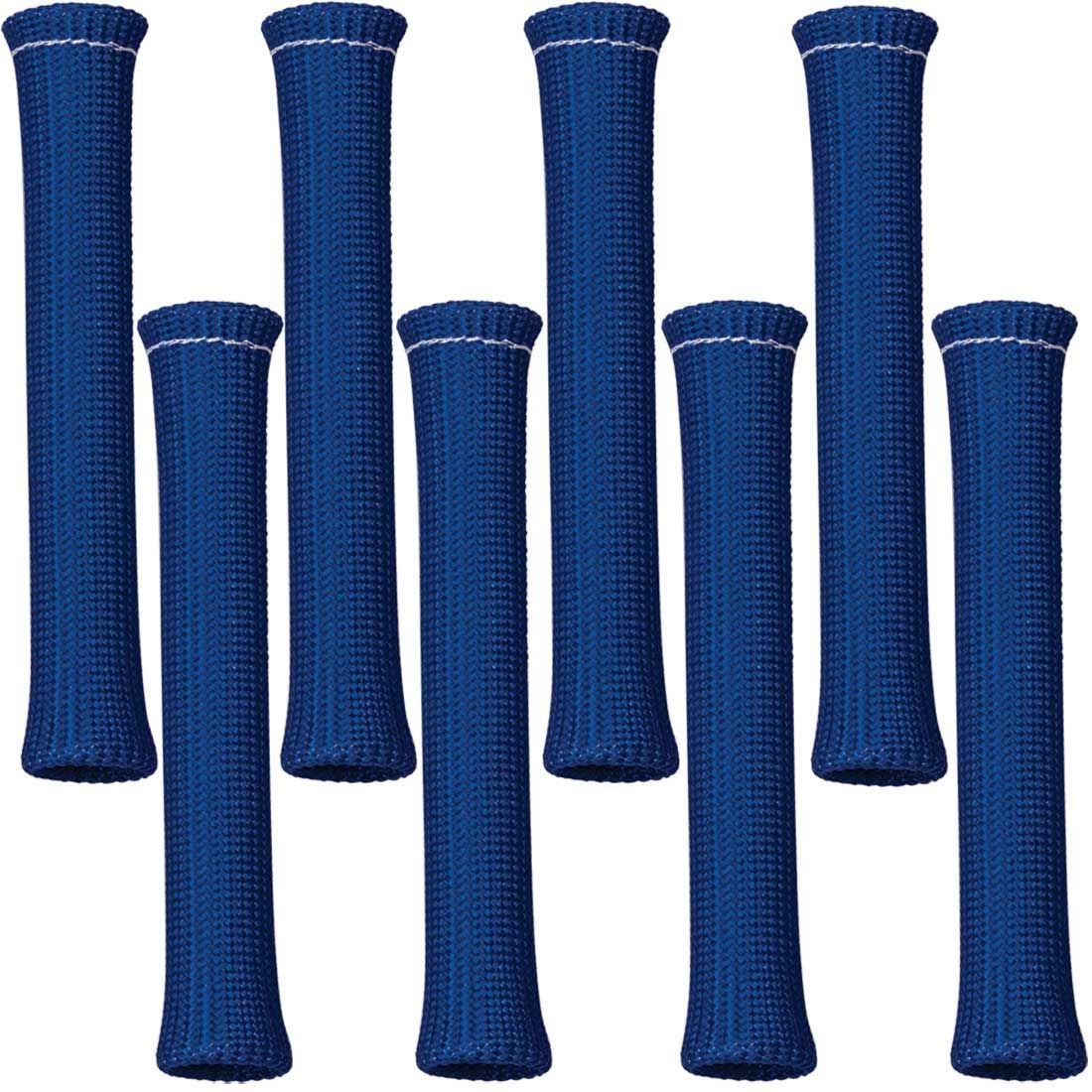 Spark Plug Boot Sleeve - 0.75 in ID - 7.5 in Long - High Temperature - Braided Fiberglass - Blue - Set of 8