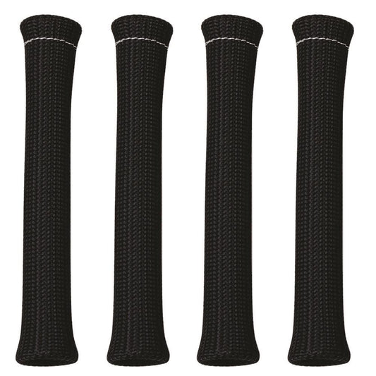 Spark Plug Boot Sleeve - 0.75 in ID - 7.5 in Long - High Temperature - Braided Fiberglass - Black - Set of 4