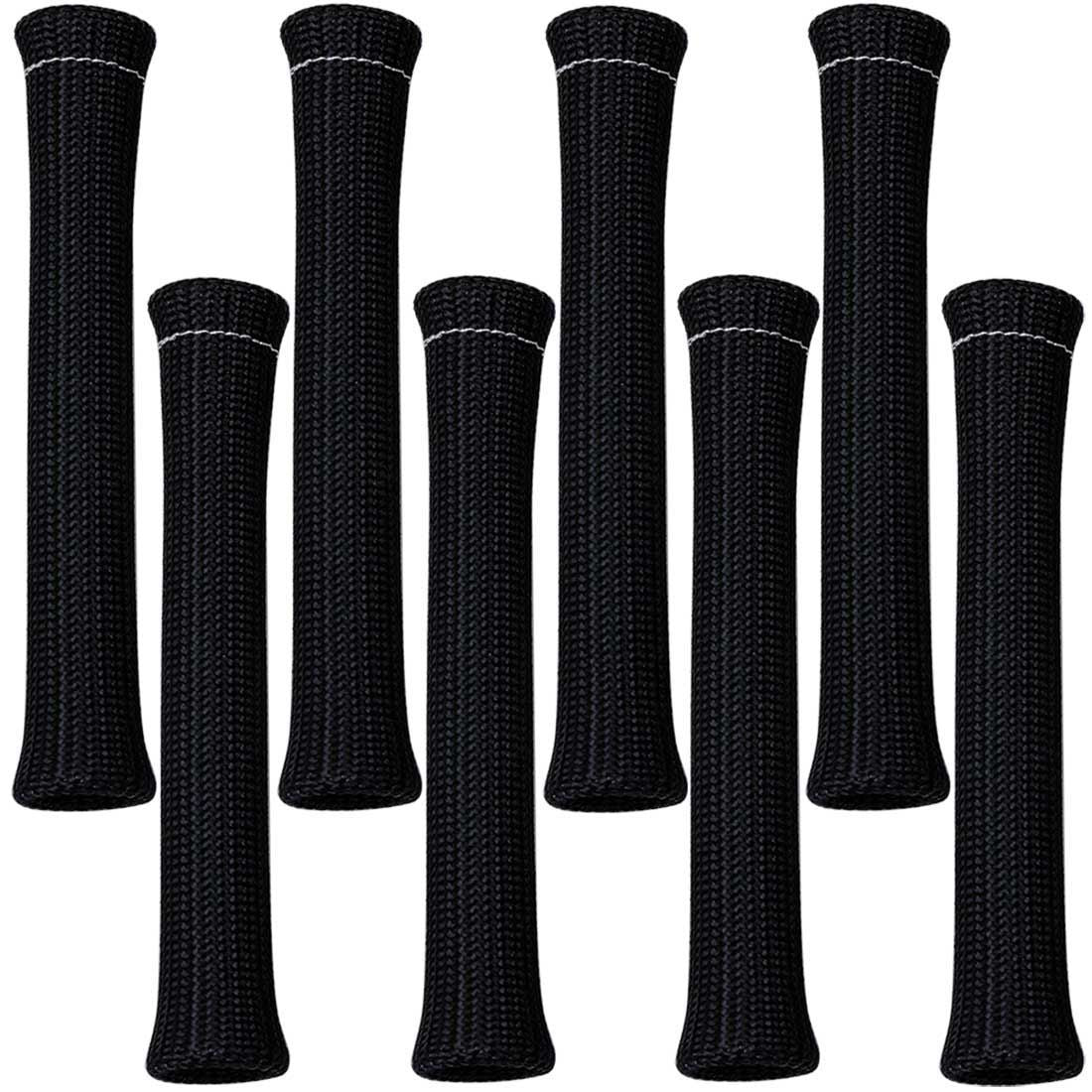 Spark Plug Boot Sleeve - 0.75 in ID - 7.5 in Long - High Temperature - Braided Fiberglass - Black - Set of 8