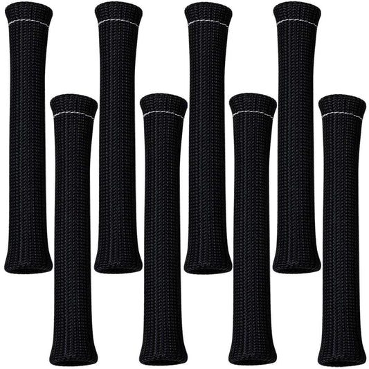 Spark Plug Boot Sleeve - 0.75 in ID - 7.5 in Long - High Temperature - Braided Fiberglass - Black - Set of 8