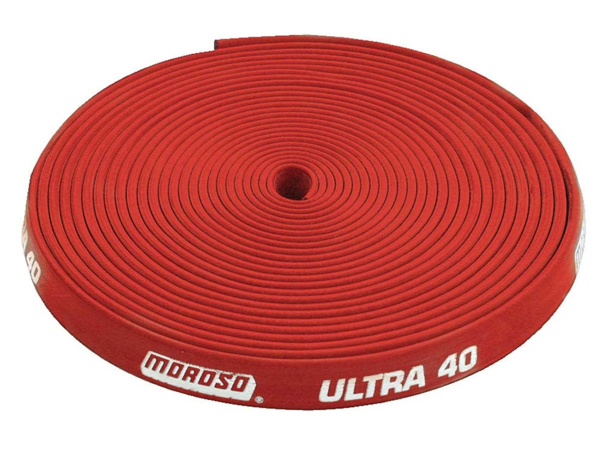 Spark Plug Wire Sleeve - Ultra 40 - 8.65 mm Wires - 25 ft - Fiberglass / Silicone - Red - Each