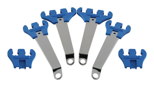 Spark Plug Wire Loom - Valve Cover Mount - 7-9 mm - Blue / Chrome - Universal - Kit