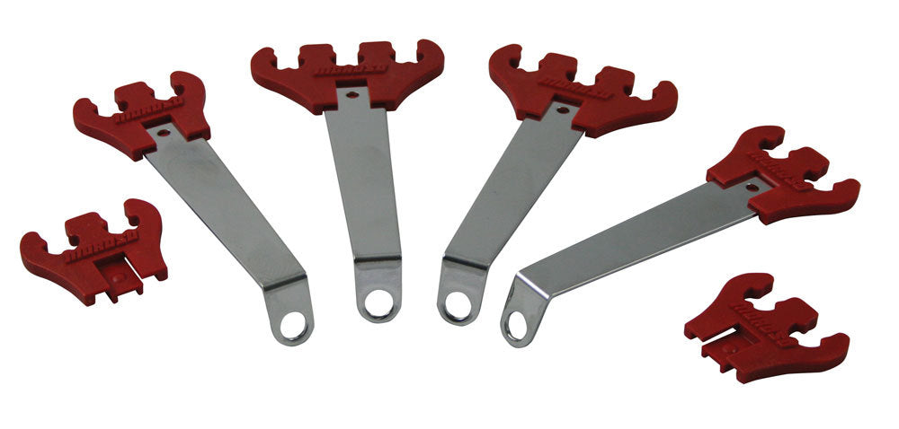 Spark Plug Wire Loom - Valve Cover Mount - 7-9 mm - Red / Chrome - Universal - Kit