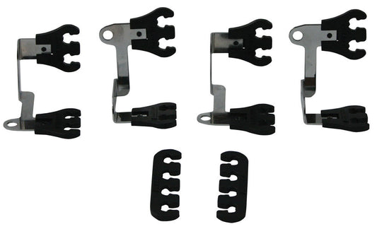 Spark Plug Wire Loom - Show Car - Valve Cover Mount - 7-9 mm - Black / Chrome - Universal - Kit