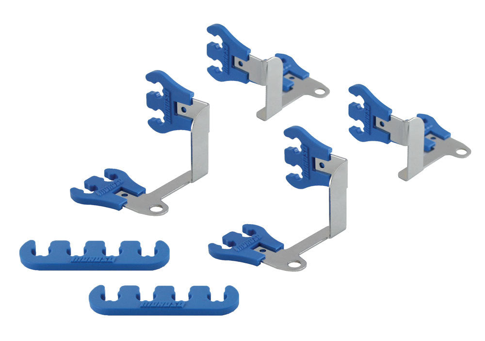 Spark Plug Wire Loom - Show Car - Valve Cover Mount - 7-9 mm - Blue / Chrome - Universal - Kit
