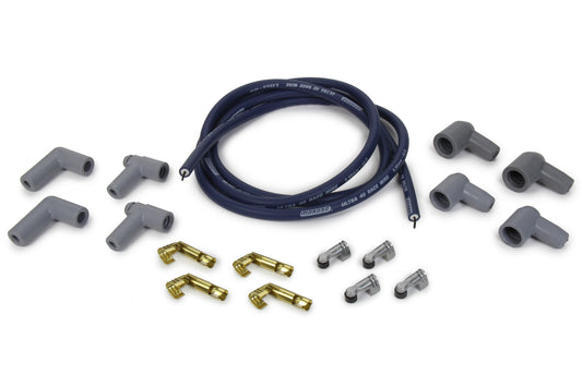 Spark Plug Wire Repair Kit - Ultra 40 - Coil Wire - Spiral Core - 8.65 mm - Unsleeved - Blue - HEI / Socket Style Terminals - 72 in Long - Cut-To-Fit - Kit