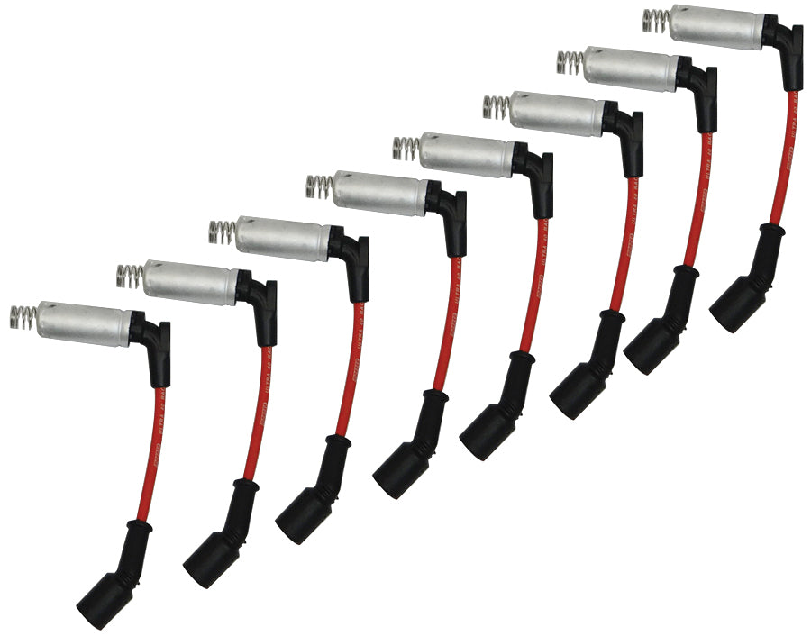 Spark Plug Wire Set - Ultra 40 - Spiral Core - 7 mm - Red - Factory Style Boots / Terminals - GM LS-Series - Kit