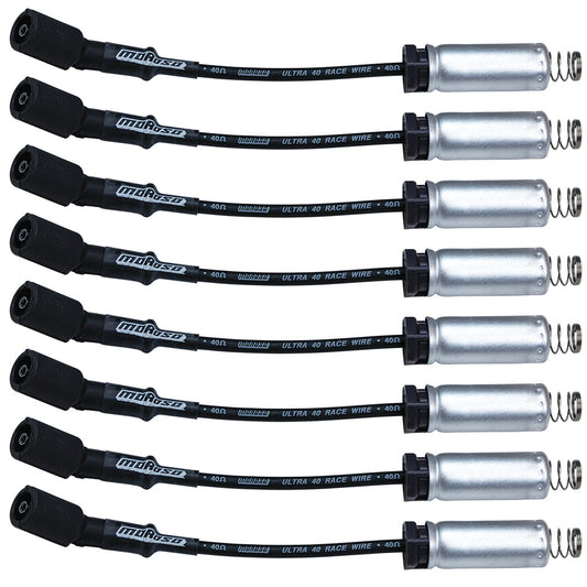 Spark Plug Wire Set - Ultra 40 - Spiral Core - 7 mm - Black - Factory Style Boots / Terminals - GM LS-Series - Kit