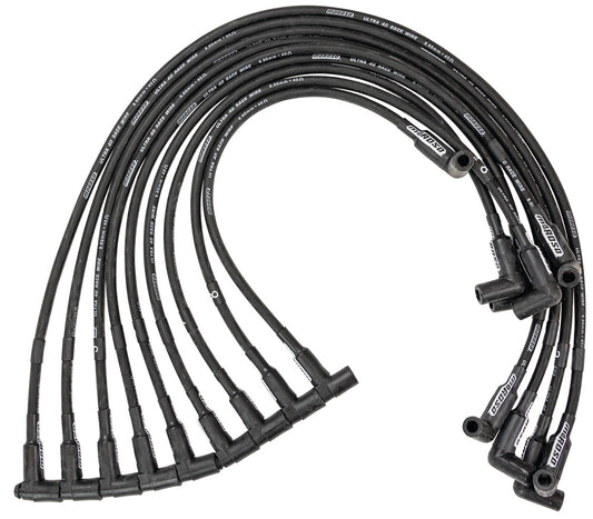 Spark Plug Wire Set - Ultra 40 - Spiral Core - 8.65 mm - Black - 90 Degree Plug Boots - HEI Style Terminal - Sprint Car - V8 - Kit