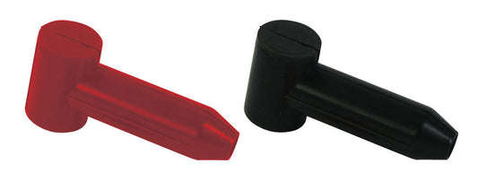 Battery Disconnect Switch Boot - Accommodates 2 to 4 Gauge Wire and 3/8 in to 1/2 in Terminal Studs - Black / Red - Kit