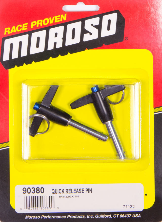 Quick Release Pin - 1/4 in Diameter - 1 in Long - T-Handled - Pair