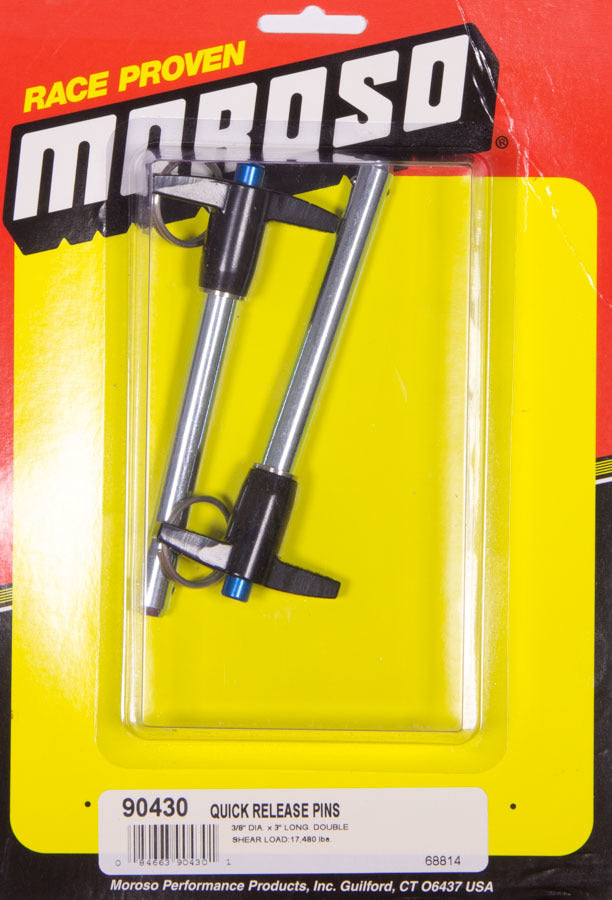 Quick Release Pin - 3/8 in Diameter - 3 in Long - T-Handled - Pair