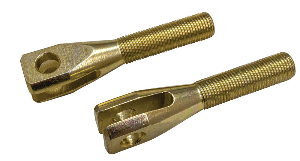 Rod End - Clevis - 5/16 in Bore - 1/2-20 in Right Hand Male Thread - 1/4 in Slot - Chromoly - Cadmium - Pair