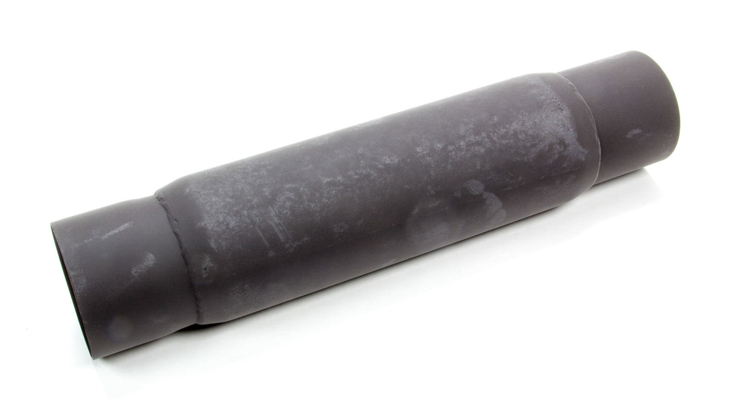 Muffler - Spiral Flow - 3-1/2 in Center Inlet - 3-1/2 in Center Outlet - 4 in Diameter - 16 in Long - Steel - Black Paint - Each