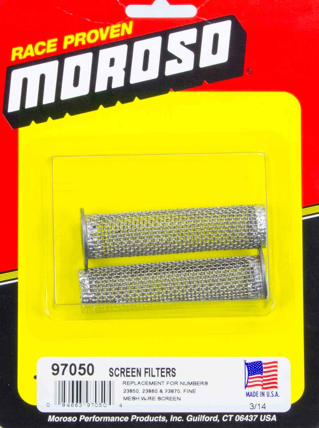 Oil Filter Element - Stainless Screen - Moroso Screened Oil Filters - Each