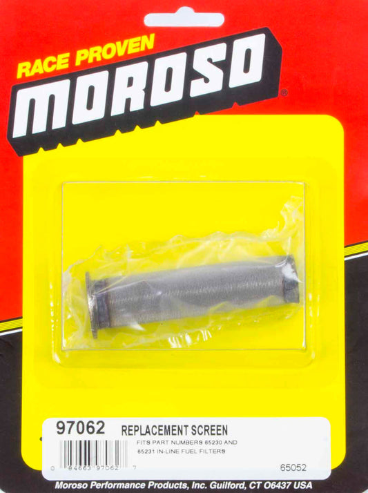 Fuel Filter Element - 40 Micron - Stainless Element - Moroso High Volume In-Line Fuel Filters - Each