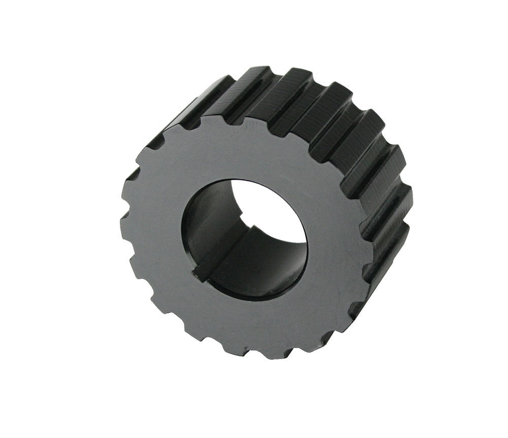 Crankshaft Pulley - Gilmer - 18 Tooth - 1 in Wide - 3/8 in Pitch - 1 in Mandrel - 1/8 in Keyway - Aluminum - Black Anodized - Universal - Each