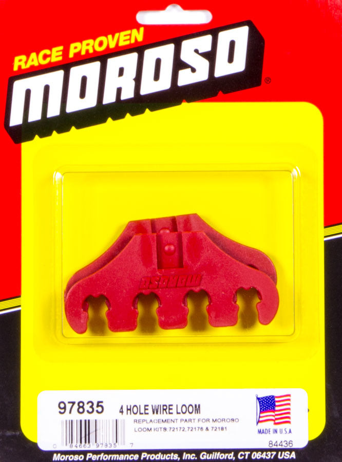 Spark Plug Wire Loom - 4 Wire - 7-9 mm - Plastic - Red - Each