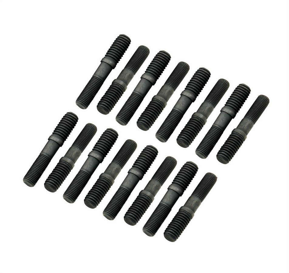 Rocker Arm Stud - 7/16-14 in Base Thread - 3/8-24 in Top Thread - 1.470 in Effective Stud Length - Steel - Black Oxide - Universal - Set of 16