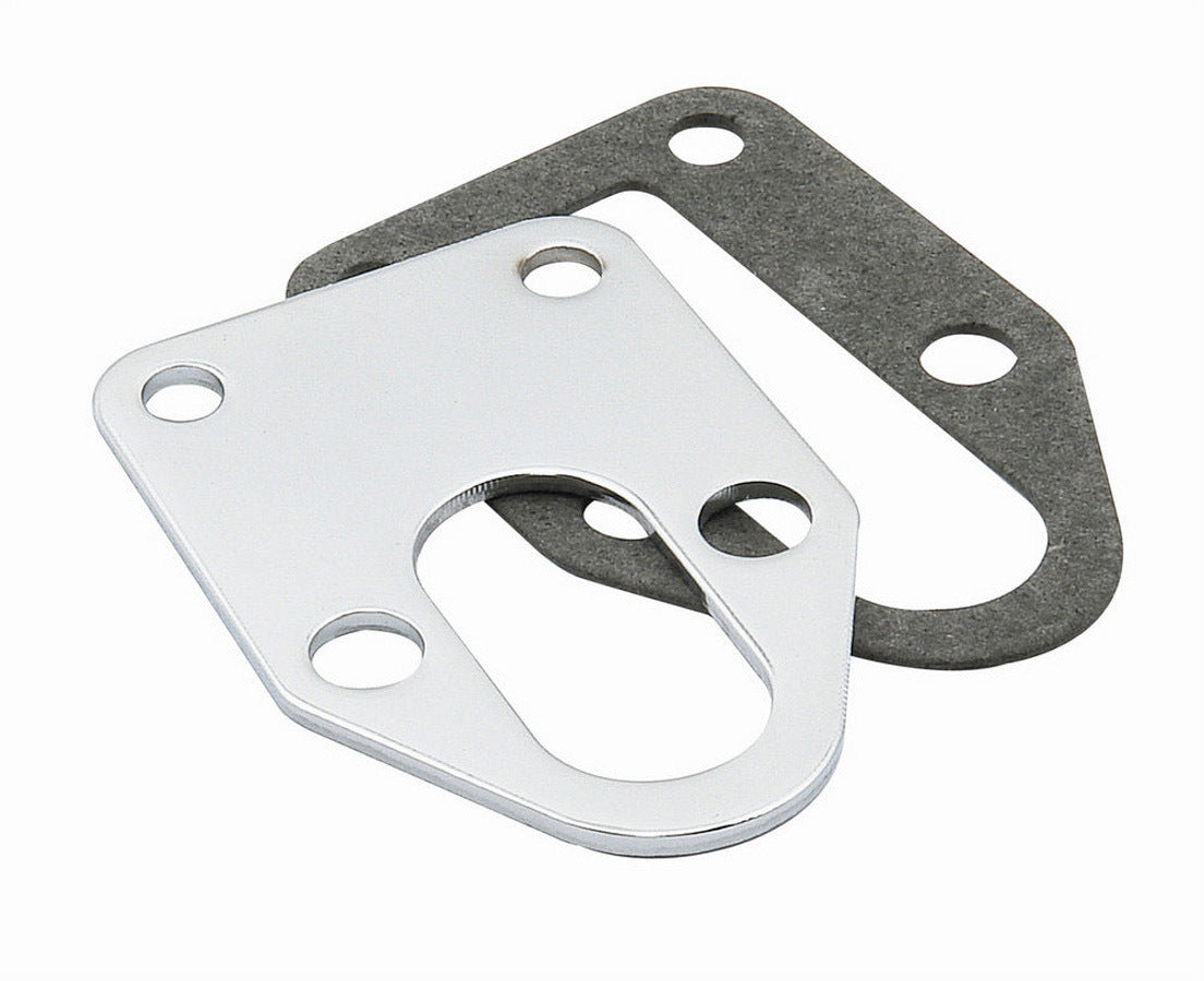 Fuel Pump Mounting Plate - Steel - Chrome - Small Block Chevy - Each