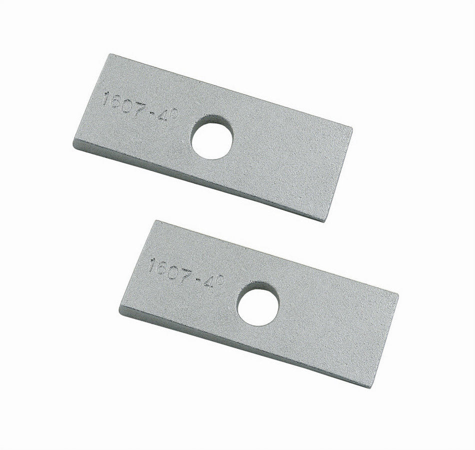 Leaf Spring Shim - 4 Degree - 2 in Width - Aluminum - Natural - Pair