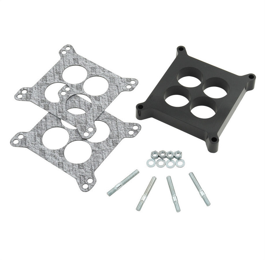 Carburetor Spacer - 1 in Thick - 4 Hole - Square Bore - Gaskets / Hardware Included - Phenolic - Black - Each