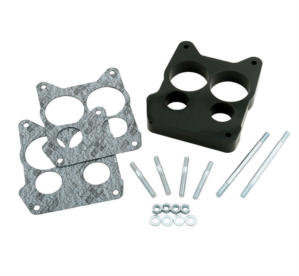 Carburetor Spacer - 1 in Thick - 4 Hole - Spread Bore - Gaskets / Hardware Included - Phenolic - Black - Each