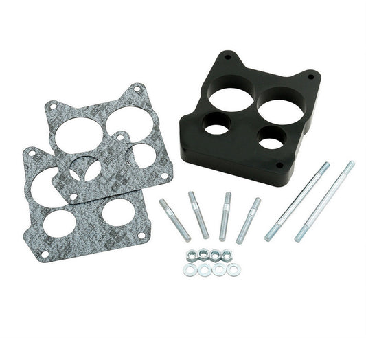 Carburetor Spacer - 1 in Thick - 4 Hole - Spread Bore - Gaskets / Hardware Included - Phenolic - Black - Each