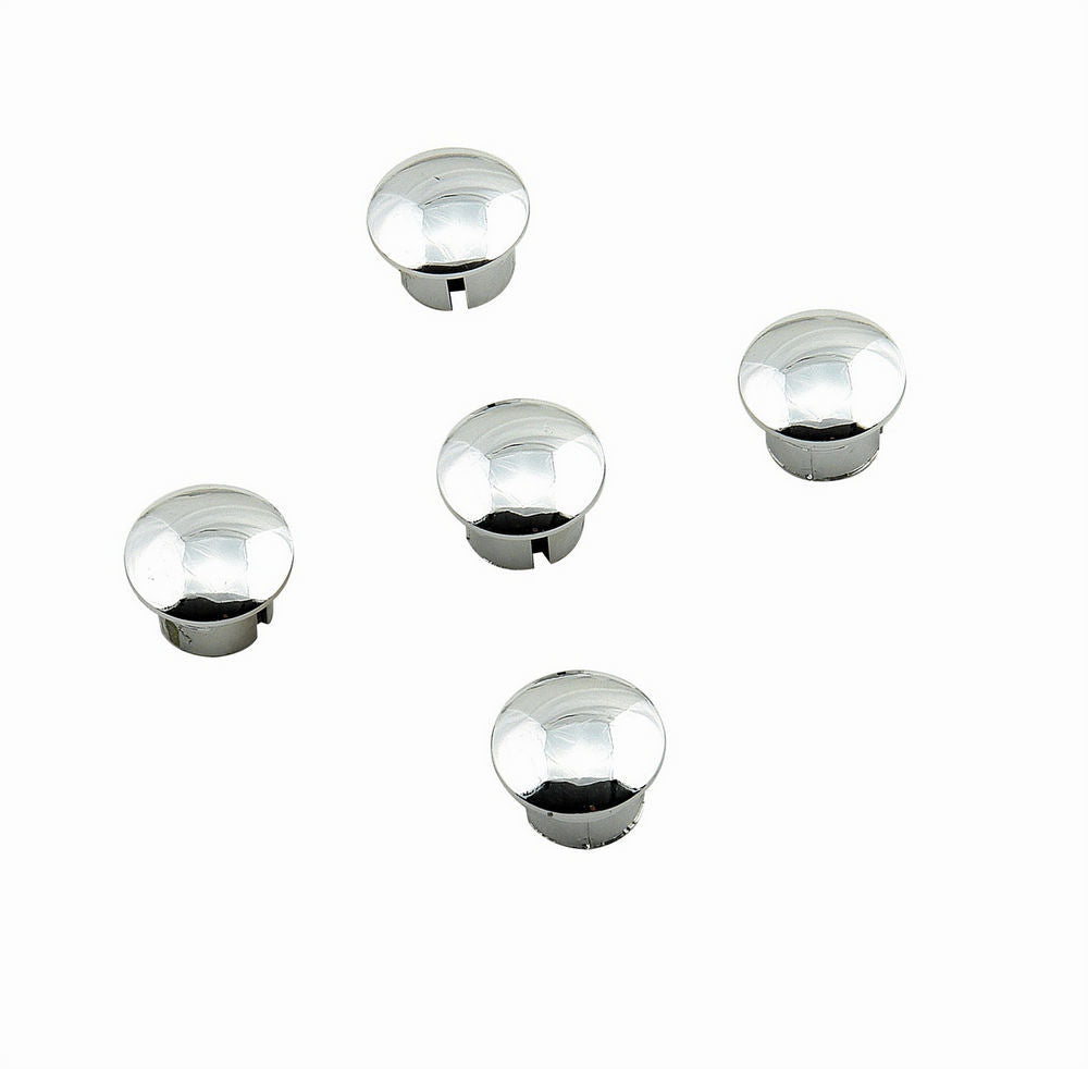 Wheel Lug Hole Plug - Push-In - Plastic - Chrome - Set of 5