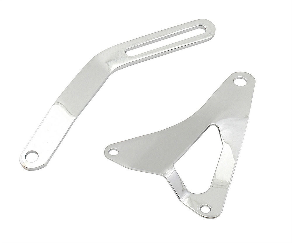 Alternator Bracket - Driver Side - Mid Mount - Head Mount - OEM Style - Steel - Chrome - Small Block Ford - Kit