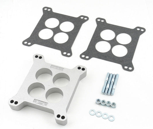 Carburetor Spacer - 1 in Thick - 4 Hole - Square Bore - Gaskets / Hardware Included - Aluminum - Natural - Each