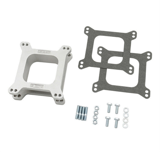 Carburetor Spacer - 2 in Thick - Open - Square Bore - Gaskets / Hardware Included - Aluminum - Natural - Each