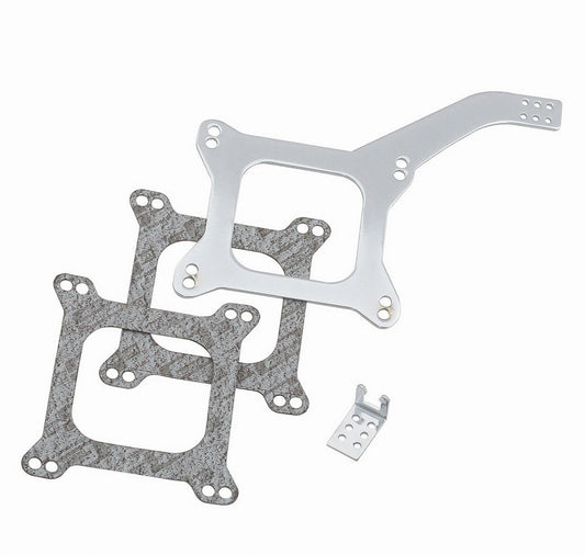 Throttle Cable Bracket - Under Carb Mount - Steel - Chrome - GM Cable - Square Bore - Each