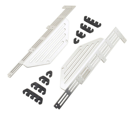 Spark Plug Wire Loom - Valve Cover Mount - 7-8 mm - Aluminum - Brushed - Center Bolt - Small Block Chevy - Kit