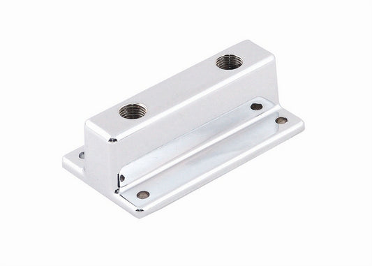 Fuel Block - T Style - 3/8 in NPT Female Inlet - Two 1/4 in NPT Female Outlets - Aluminum - Chrome - Each
