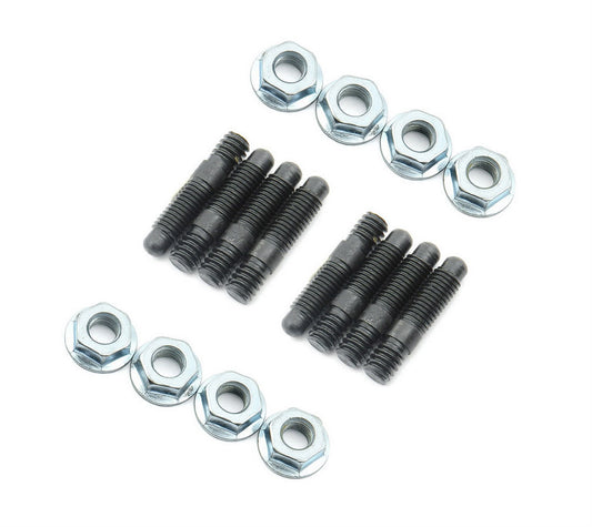 Valve Cover Fastener - Stud - 1/4-20 in Thread - 1.125 in Long - Hex Nuts - Steel - Black Oxide / Zinc Oxide - Set of 8
