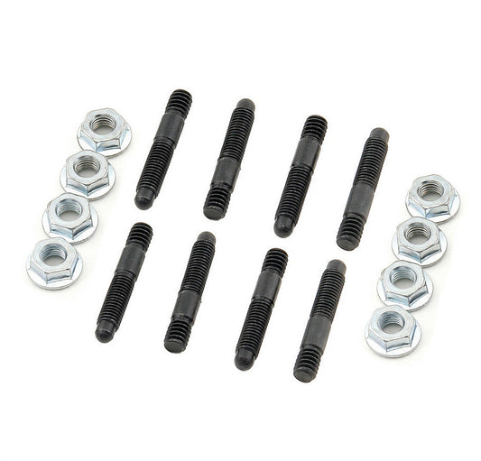Valve Cover Fastener - Stud - 1/4-20 in Thread - 1.500 in Long - Hex Nuts - Steel - Black Oxide / Zinc Oxide - Set of 8