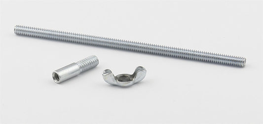 Air Cleaner Stud - 1/4-20 in Thread - 5/16-18 in Adapter - 5.75 in Long - Wing Nut - Steel - Zinc Plated - Kit