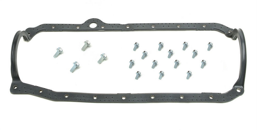 Oil Pan Gasket - 0.093 in Thick - 1-Piece - Plastic Core Rubber - Small Block Chevy - Kit