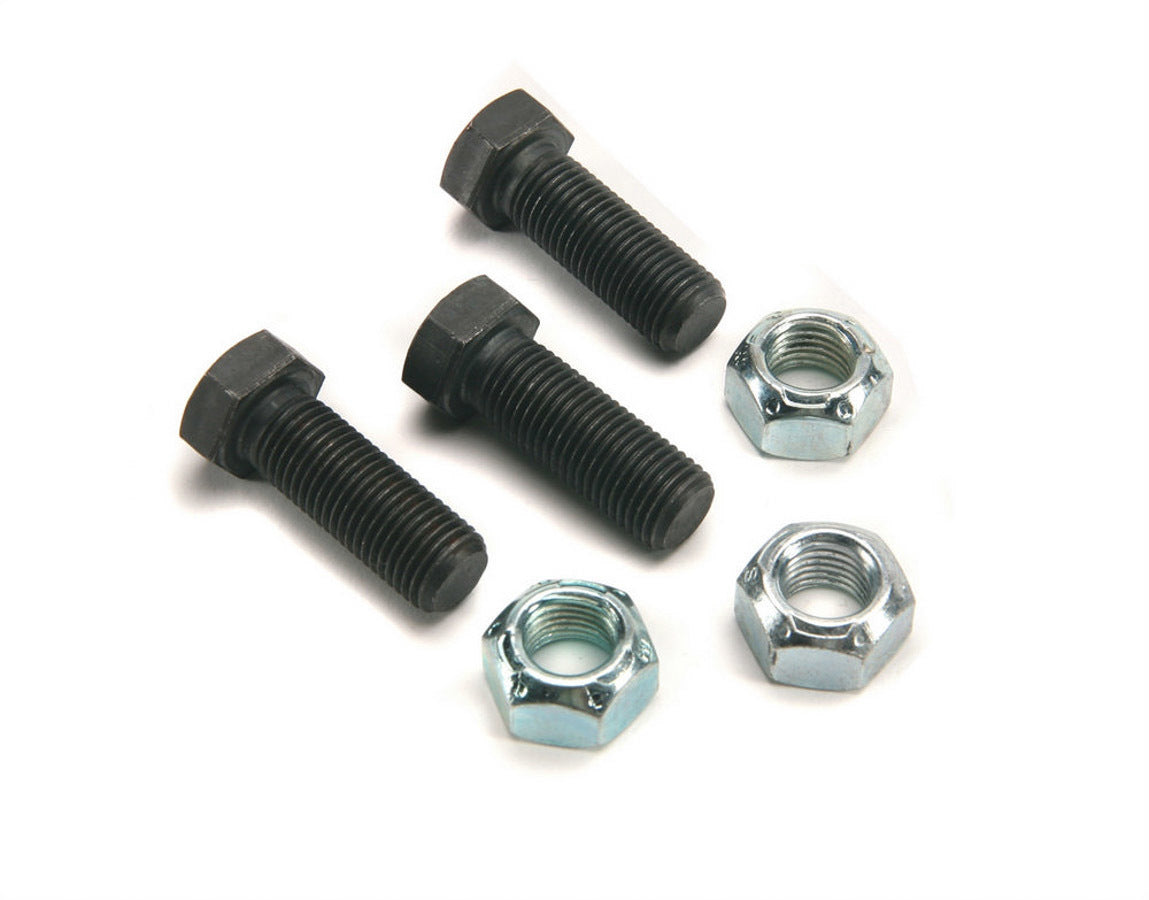 Torque Converter Bolt Kit - 7/16-20 in Thread - 1.25 in Long - Hex Head - Hex Nuts - Steel - Black Oxide - GM 10 in Race Converters - Set of 3