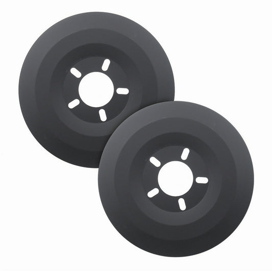 Wheel Dust Shield - 5 Lug - 4-1/2 in to 5 in Bolt Pattern - Aluminum - Black Primer - 15 in Diameter Wheels - Pair