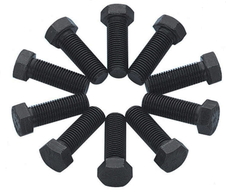 Ring Gear Bolt Kit - 7/16-20 in Thread - 1.25 in Long - Hex Head - Steel - Black Oxide - GM - Set of 10