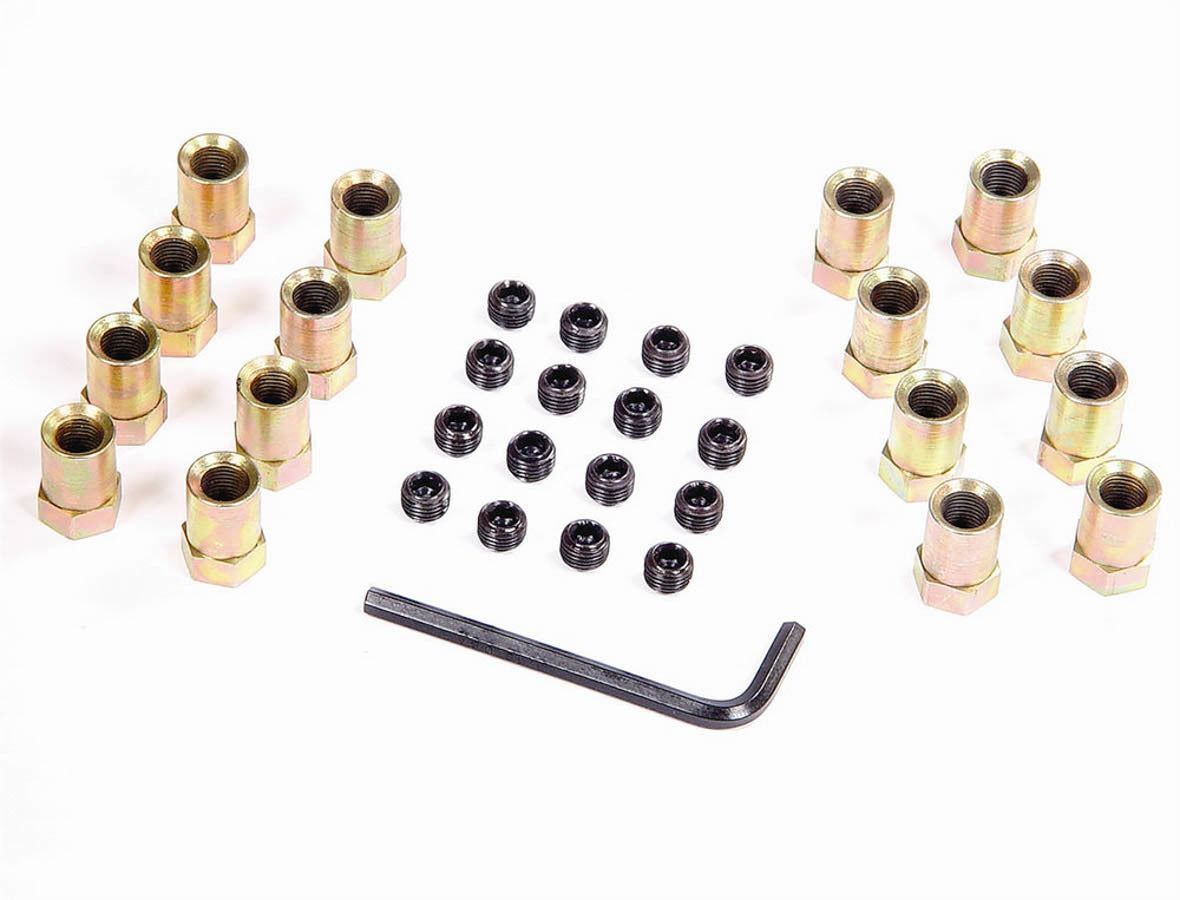 Rocker Arm Nut - 3/8-24 in Thread - 0.540 in Shank Diameter - Steel - Cadmium - Aluminum Rockers - Set of 16