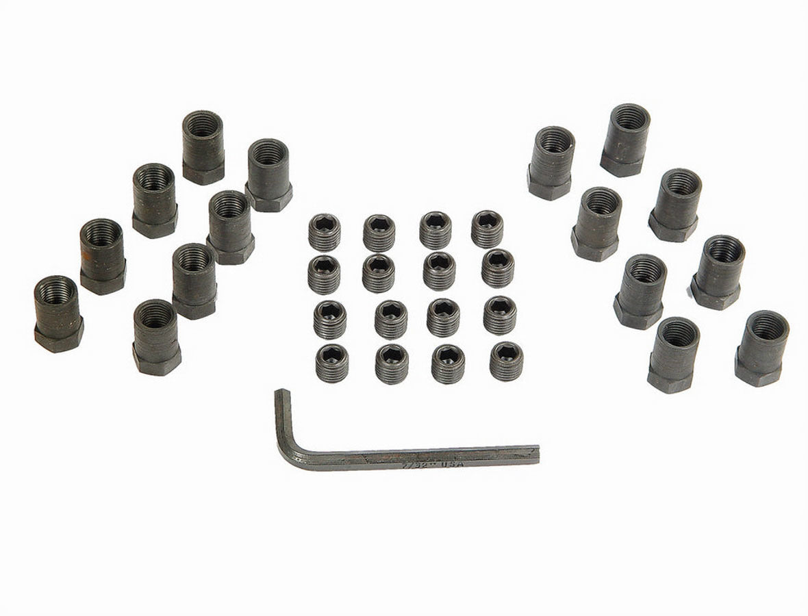 Rocker Arm Nut - 7/16-20 in Thread - 0.544 in Shank Diameter - Steel - Black Oxide - Aluminum Rockers - Set of 16