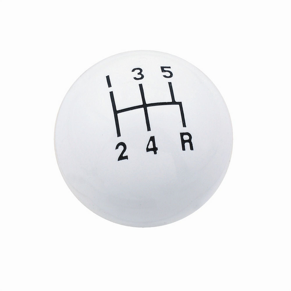 Shifter Knob - Classic - 3/8-20 in Thread - Plastic - White - 5 Speed - Universal - Each