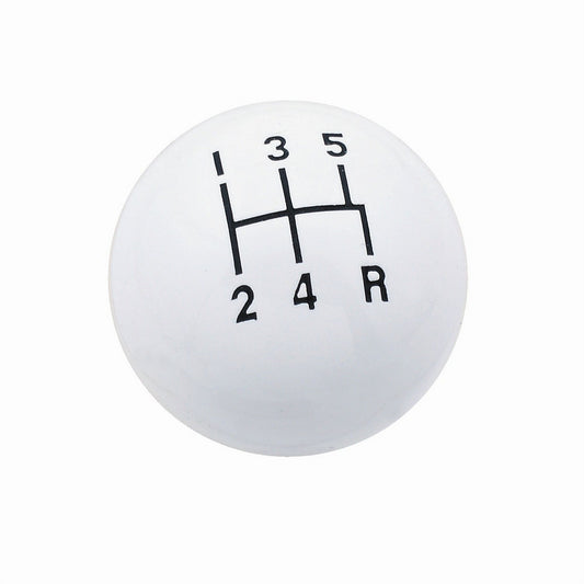 Shifter Knob - Classic - 3/8-20 in Thread - Plastic - White - 5 Speed - Universal - Each